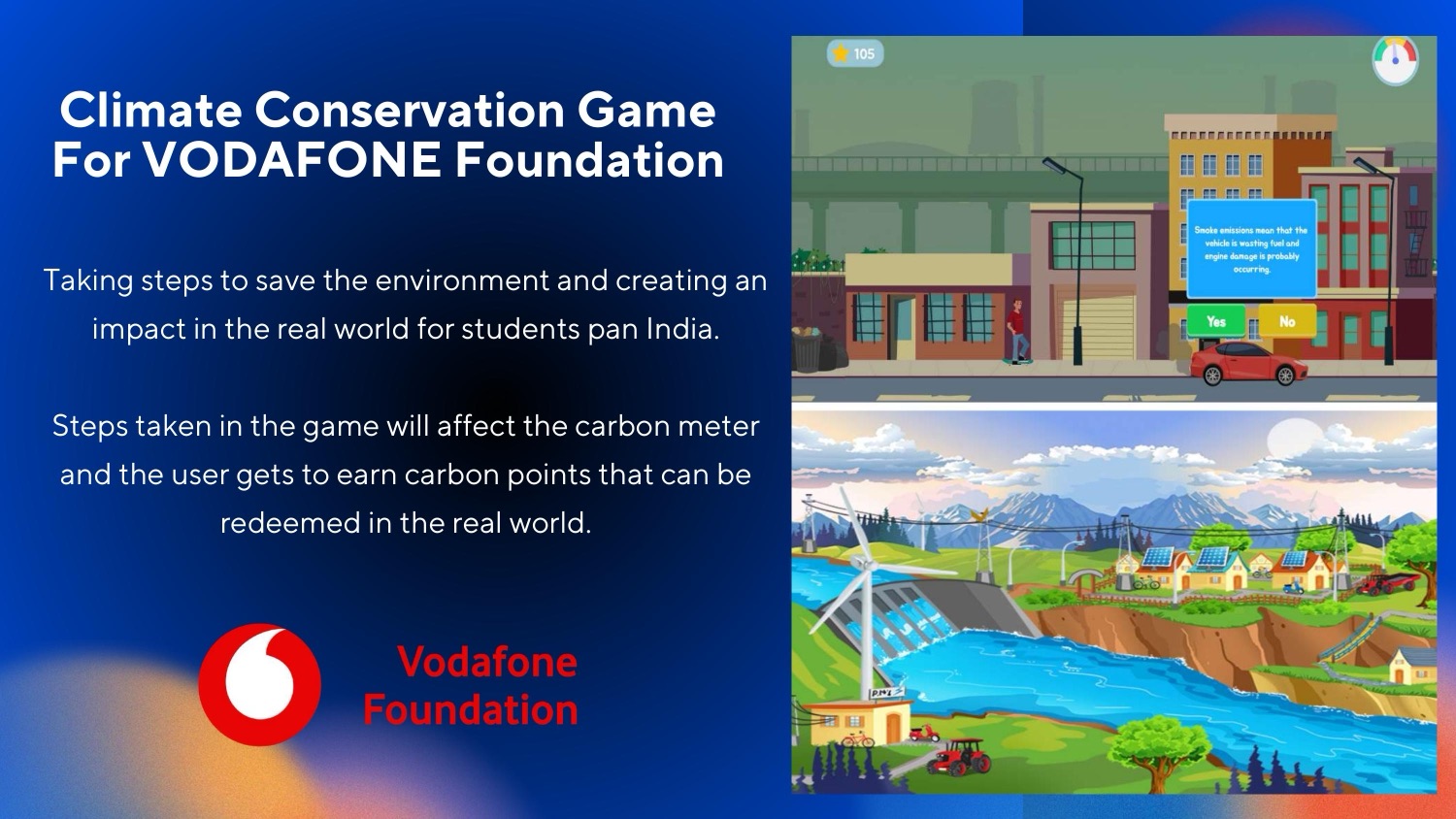 Climate Conservation educational game for Vodafone Foundation