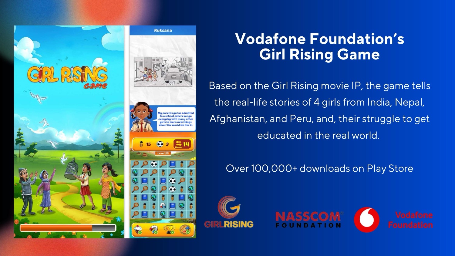 Girl Rising match-3 game for Vodafone Foundation